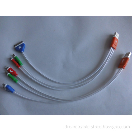 Lighting Transparent 3 in 1 USB Charger Cable